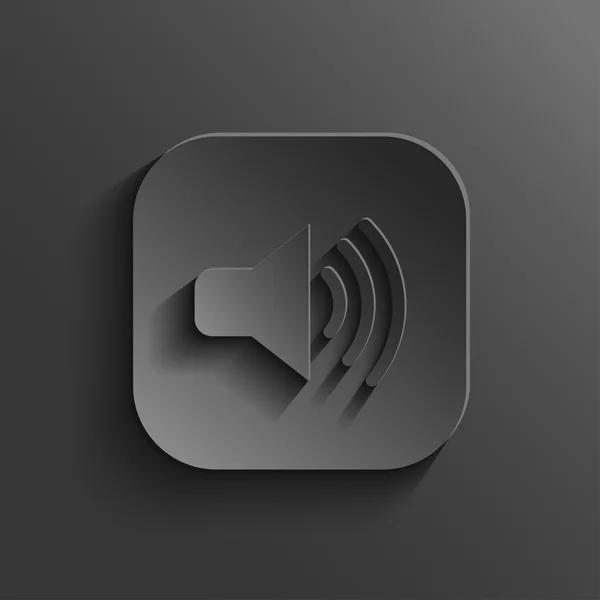 Ícone de alto-falante - vetor botão app preto — Vetor de Stock