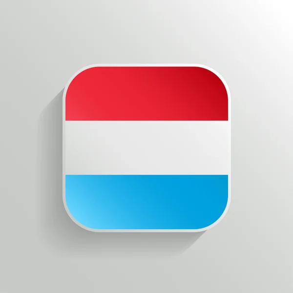 Botón Vector - Luxemburgo icono de la bandera — Archivo Imágenes Vectoriales