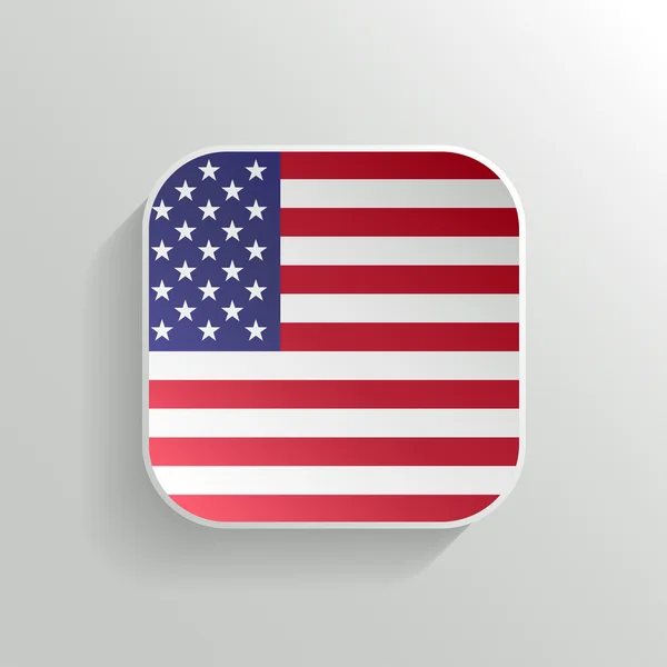 Botón de Vector - icono de la bandera de Estados Unidos de América — Vector de stock