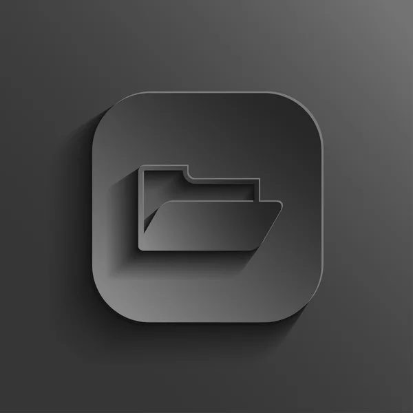 Folder icon - vector black app button — Stock Vector