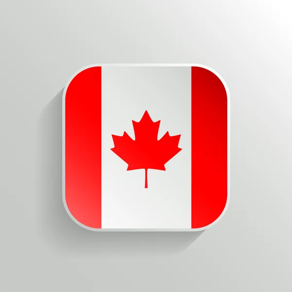 Vector knop - het pictogram van de vlag van canada — Stockvector