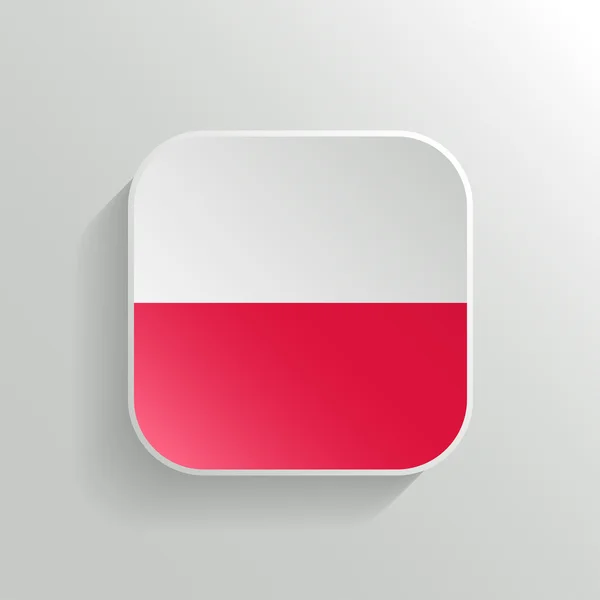 Bouton vectoriel - Icône du drapeau de Pologne — Image vectorielle