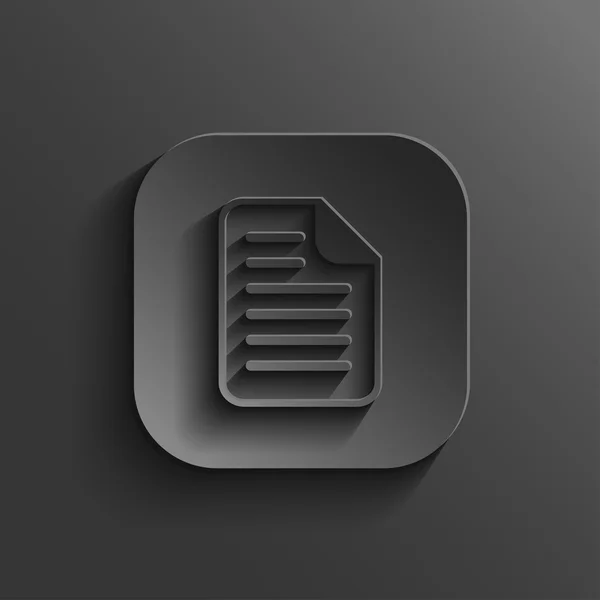 Icona del documento - pulsante nero app vettoriale — Vettoriale Stock