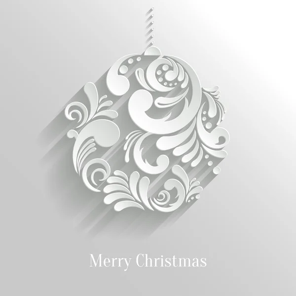 Abstract Floral Christmas Ball - Stok Vektor