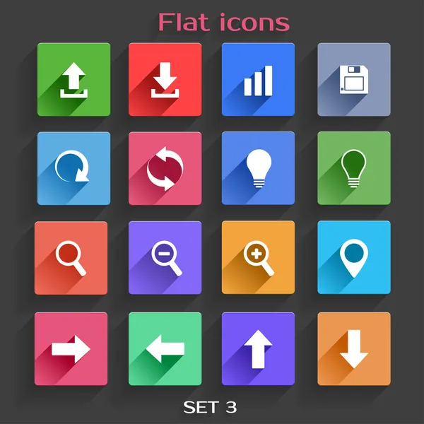 Ensemble d'icônes d'application plates — Image vectorielle