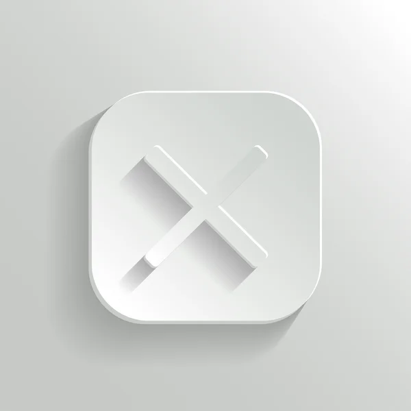 Icon - vector witte app knop Annuleren — Stockvector