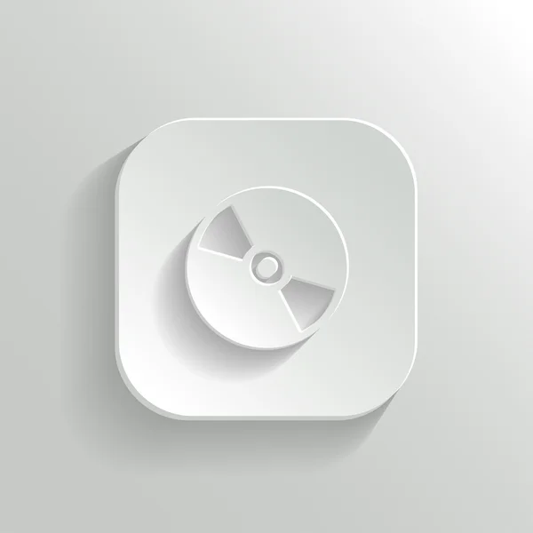 Icono de disco compacto - botón blanco app vector — Vector de stock