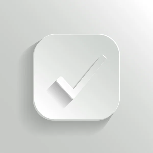 Icono de la marca de verificación - botón blanco app vector — Archivo Imágenes Vectoriales