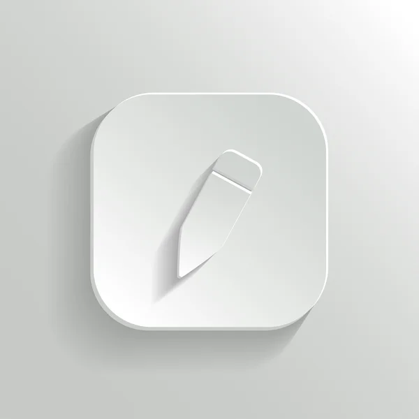 Bleistift-Symbol - Vektor-weiße app-Taste — Stockvektor