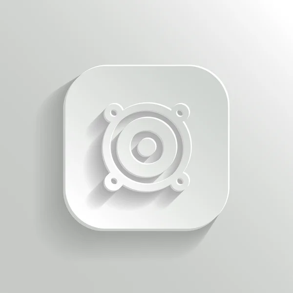 Audio Lautsprecher-Symbol - Vektor-weiße app-Taste — Stockvektor