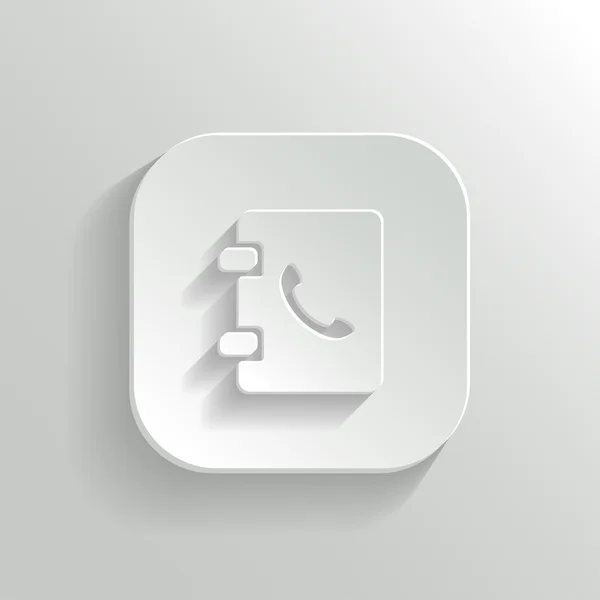 Kladblok icon - vector witte app knop — Stockvector