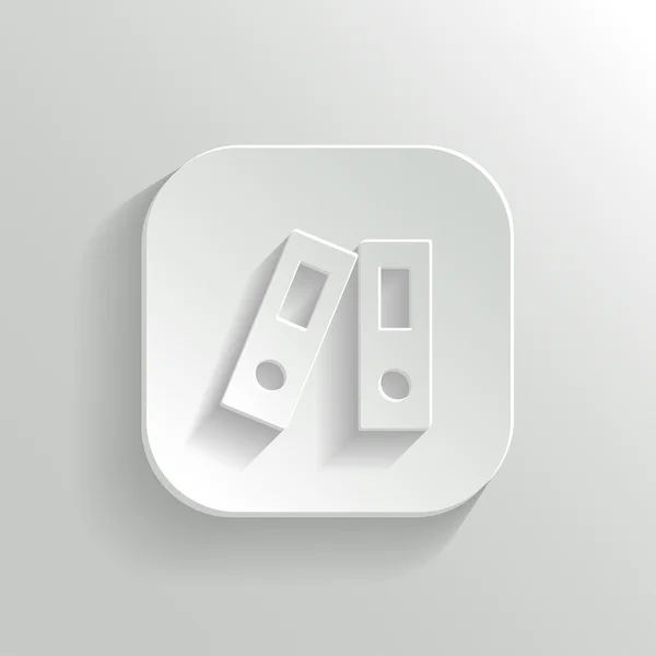 Значок папки Office - вектор белый app кнопка — стоковый вектор
