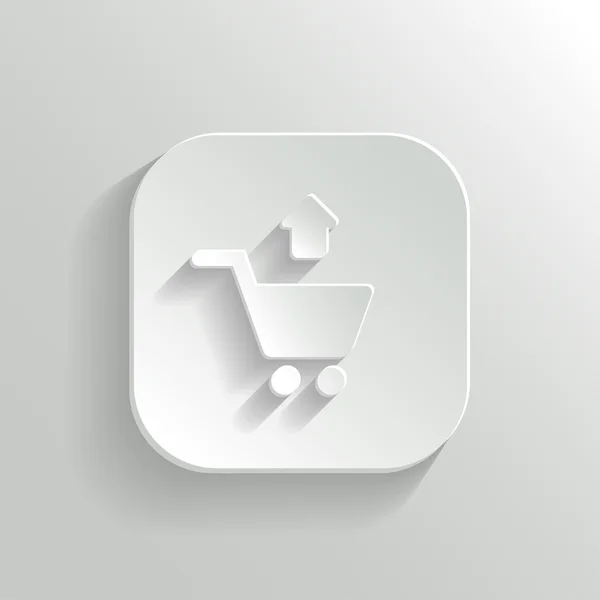 Bevásárló kosár ikon - vektoros fehér app gomb eltávolítása — Stock Vector
