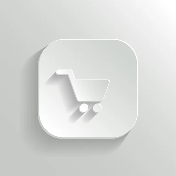 Ψώνια καλάθι εικόνα - διανυσματικά λευκό app κουμπί — Διανυσματικό Αρχείο