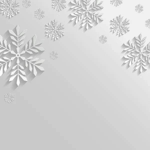 Fundo abstrato com flocos de neve — Vetor de Stock
