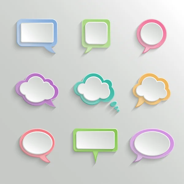 Abstract White Speech Bubbles Set — Stock Vector