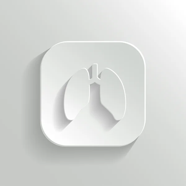 Icono de los pulmones - botón blanco app vector — Vector de stock