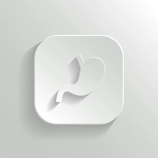 Icono de estómago - botón blanco app vector — Vector de stock