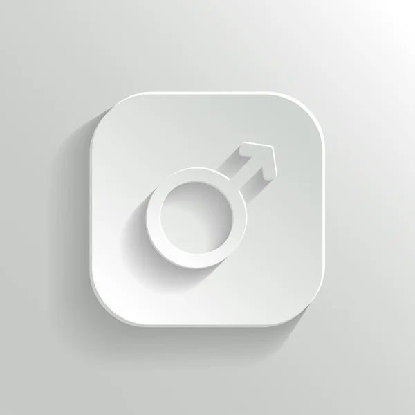 Männliche Icon - Vektor-weiße app-Taste — Stockvektor