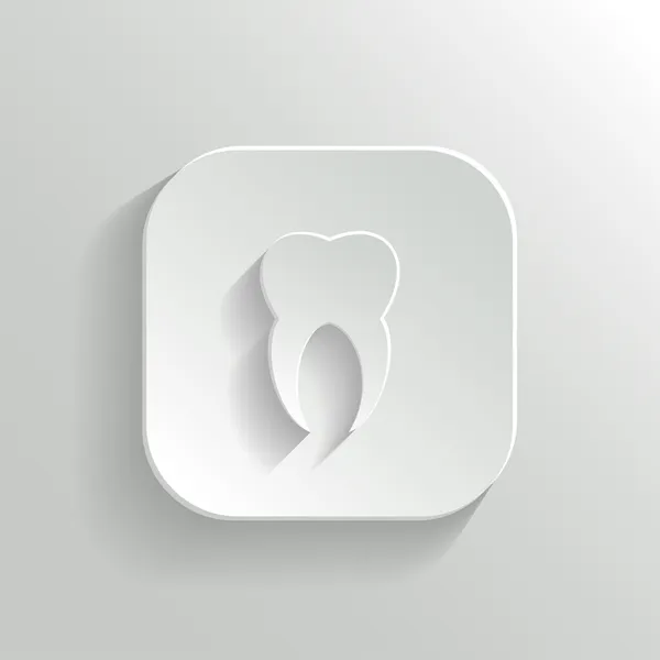 Tooth icon - vector white app button — Stock Vector