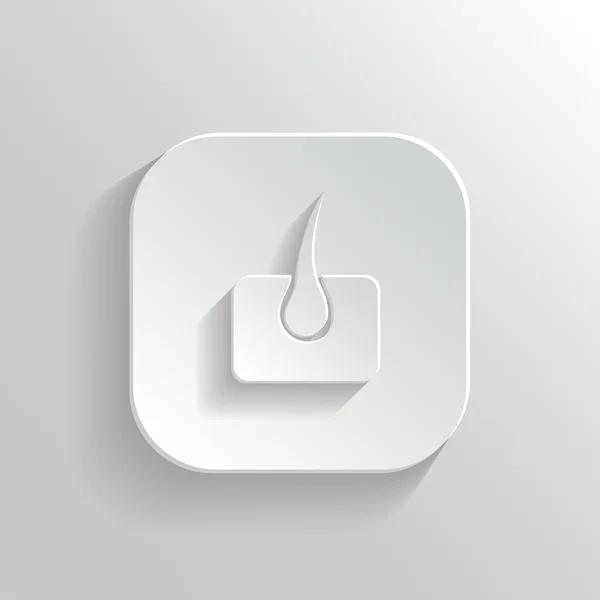 Huden ikon - vektor vit app knapp — Stock vektor