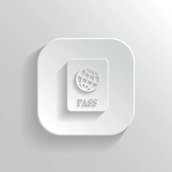 Passport-Symbol - Vektor-weiße app-Taste — Stockvektor