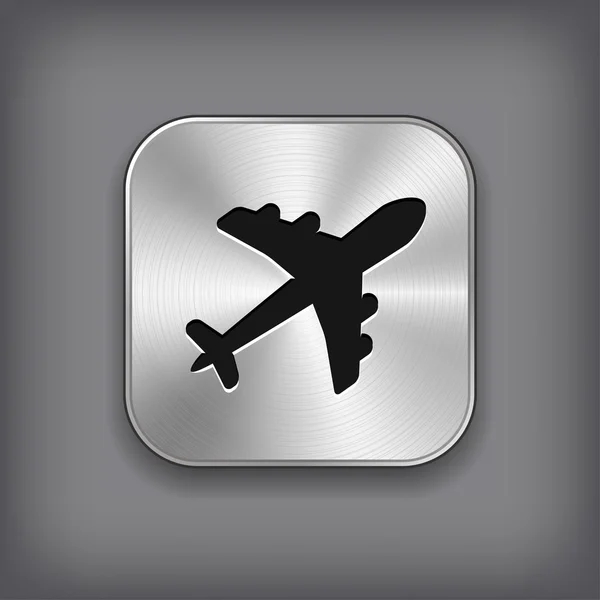 Значок самолета - кнопка этального приложения — стоковый вектор