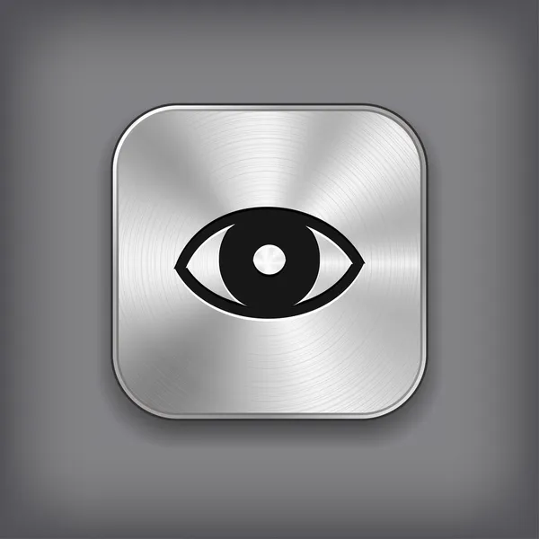 Значок глаза - кнопка векторного металла — стоковый вектор