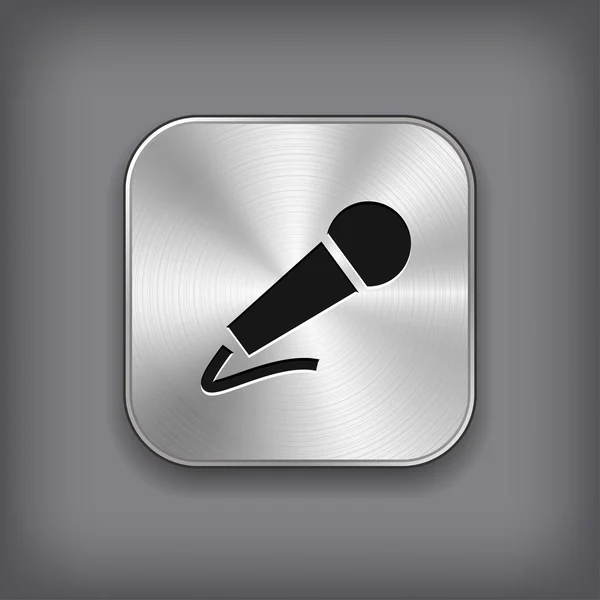 Microphone icon - vector metal app button — Stock Vector