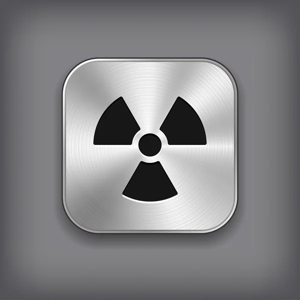 Radioaktivity icona - pulsante app metallo vettoriale — Stockvector