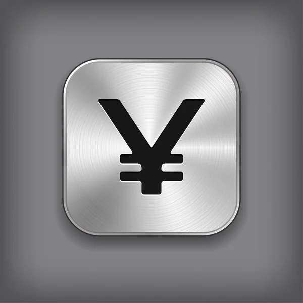 Yen-Symbol - Vektor Metal app-Taste — Stockvektor