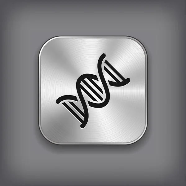 Icône ADN - bouton d'application vectoriel en métal — Image vectorielle