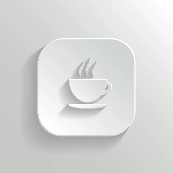 Coffee icon - vector white app button — Stock Vector