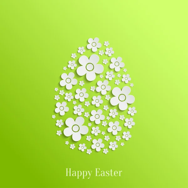 Easter Egg of White Flowers — Stock Vector