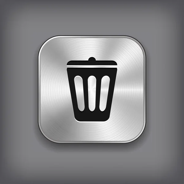 Trash can icon vector metal app button — Stock Vector © okumer 43743145