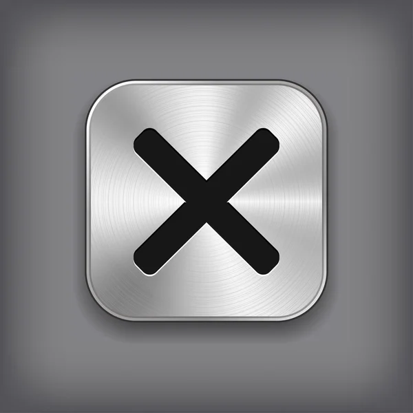 Symbol abbrechen - Metall App-Taste — Stockvektor