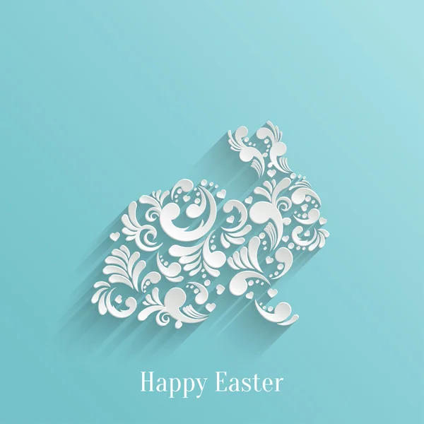 Arka plan ile çiçek Paskalya tavşanı — Stok Vektör