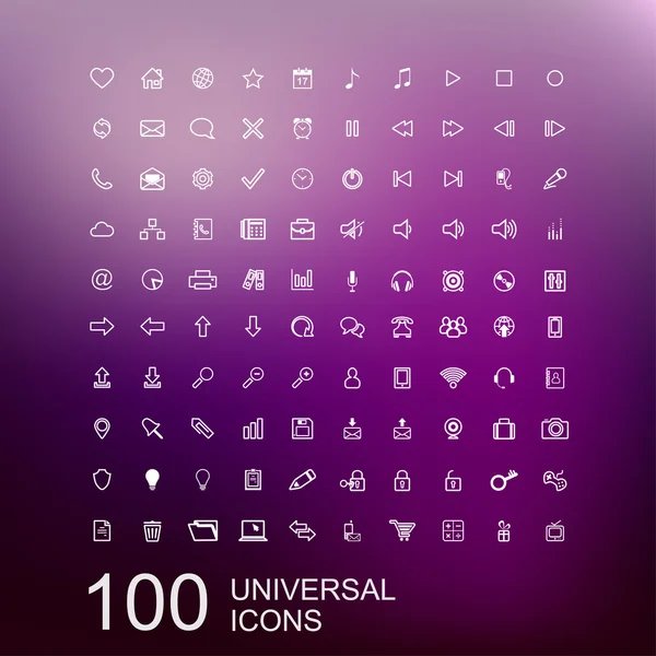 Vector set di 100 icone per il web design — Vettoriale Stock