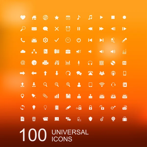 Conjunto de vetores de 100 ícones para web design — Vetor de Stock