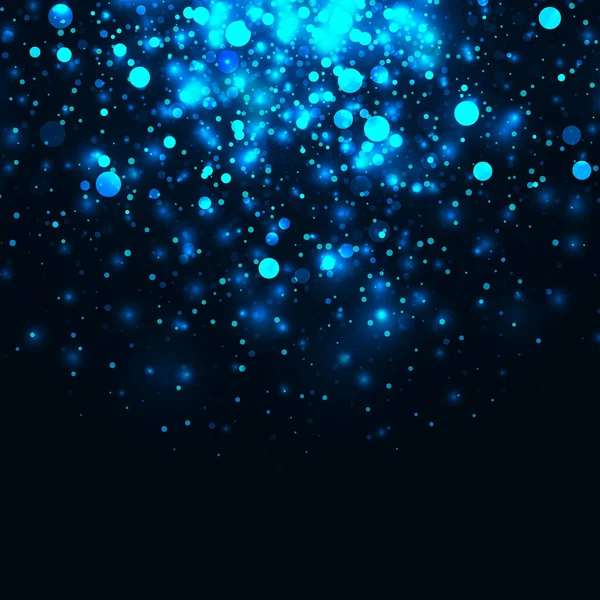 Vector Blue Glowing Light Glitter Abstract Background Magic Glow Light — Stock Vector