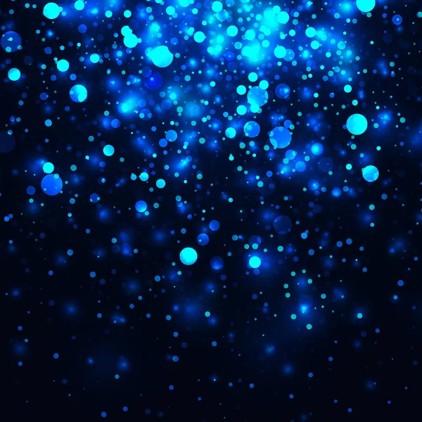 Vector Blue Glowing Light Glitter Background Christmas Magic Lights Background — 스톡 벡터