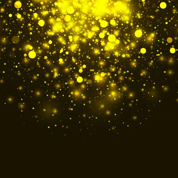 Διάνυσμα Χρυσό Λαμπερό Φως Φόντο Glitter Χριστουγεννιάτικα Χρυσά Μαγικά Φώτα — Διανυσματικό Αρχείο
