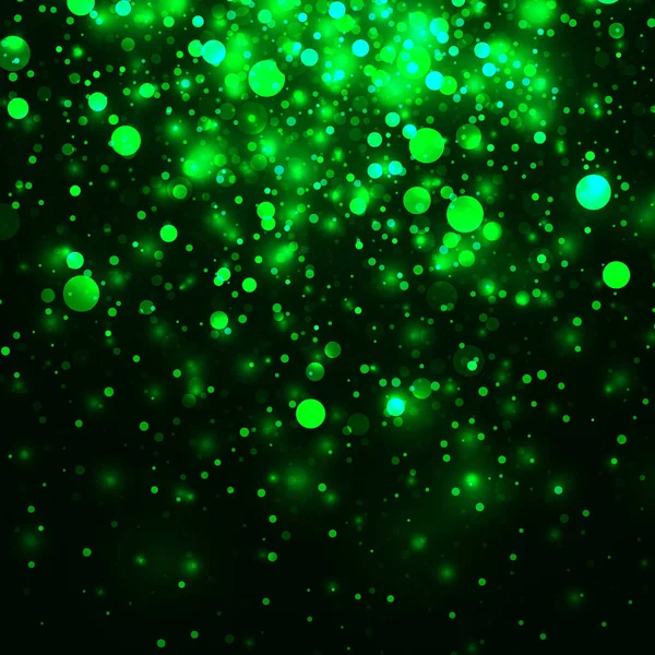 Vector Green Glowing Light Glitter Abstract Background Magic Glow Light — 스톡 벡터