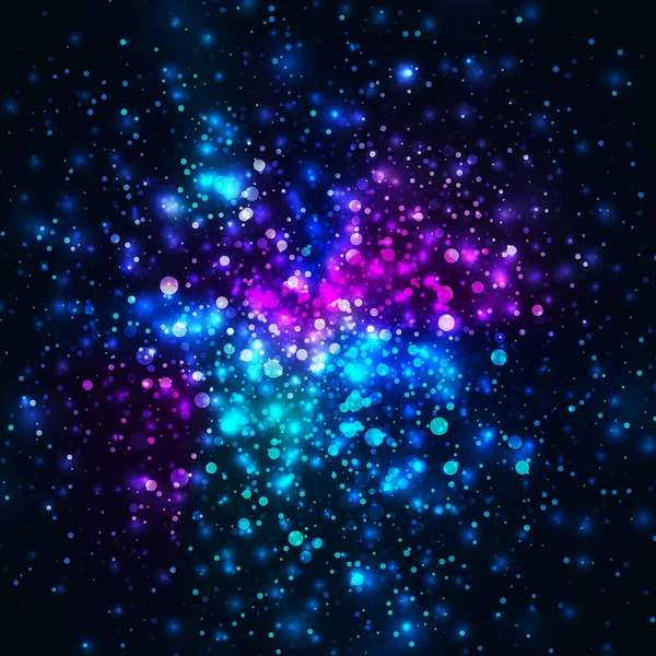 Vector Arco Iris Brillante Luz Brillante Fondo Galaxy Luces Mágicas — Vector de stock