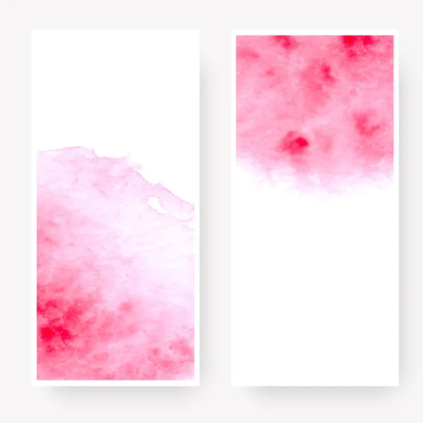 Vector Set Vertical Banners Watercolor Splash Pink Watercolour Design Cards — стоковый вектор