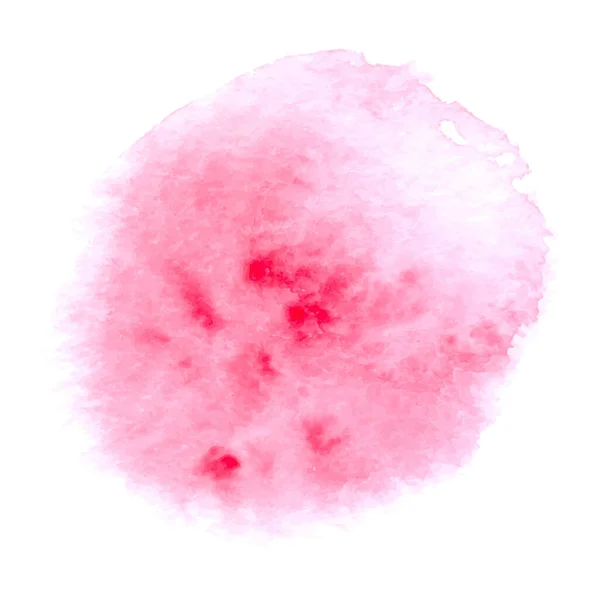 Vektor Rózsaszín Akvarell Folt Elszigetelt Fehér Háttér — Stock Vector