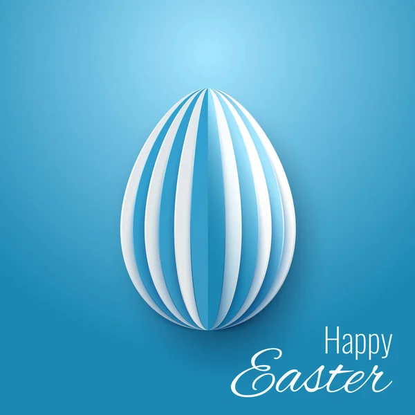 Wektor Happy Easter Kartka Kolorowym Papierem Pisanki Niebieskim Tle Grafika Wektorowa