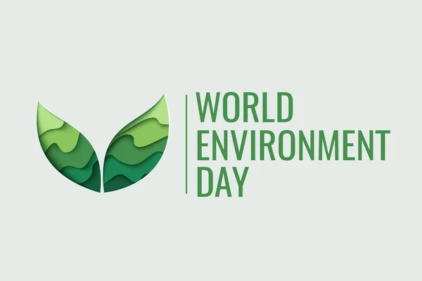 Παγκόσμια Ημέρα Περιβάλλοντος Έννοια Χαρτί Περικοπή Οικολογικό Σχεδιασμό Εικονογράφηση Διανύσματος — Διανυσματικό Αρχείο