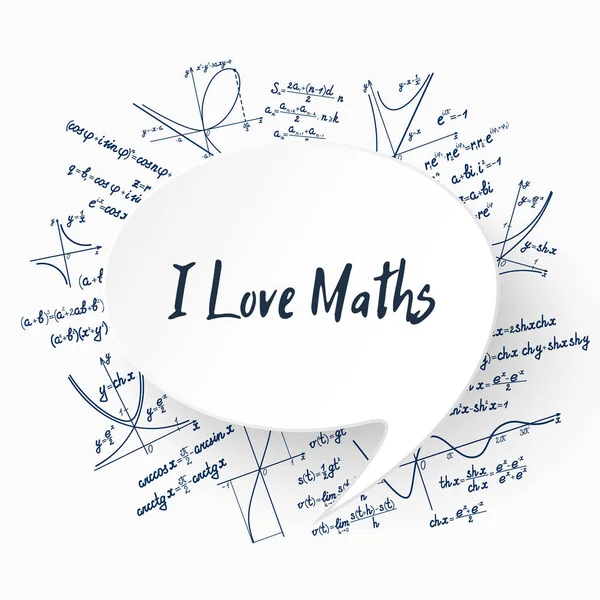 Vector Love Maths Concept Background Speech Bubble Workbook Backdrop Different — Archivo Imágenes Vectoriales