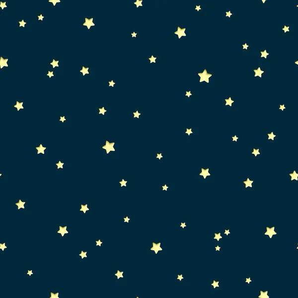 Vector Seamless Pattern Paper Cut Stars Night Background Astronomy Cartoon — Vector de stock
